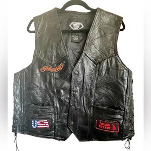 Black Diamond Men's 100% Genuine Buffalo Leather Biker Motorcycle Vest. …